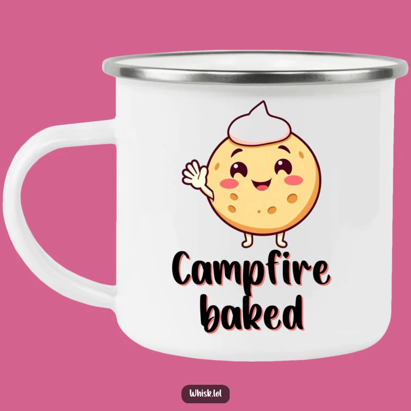 Funny Cookie Waving Camping Mug: Sweet Sips and Friendly Hellos