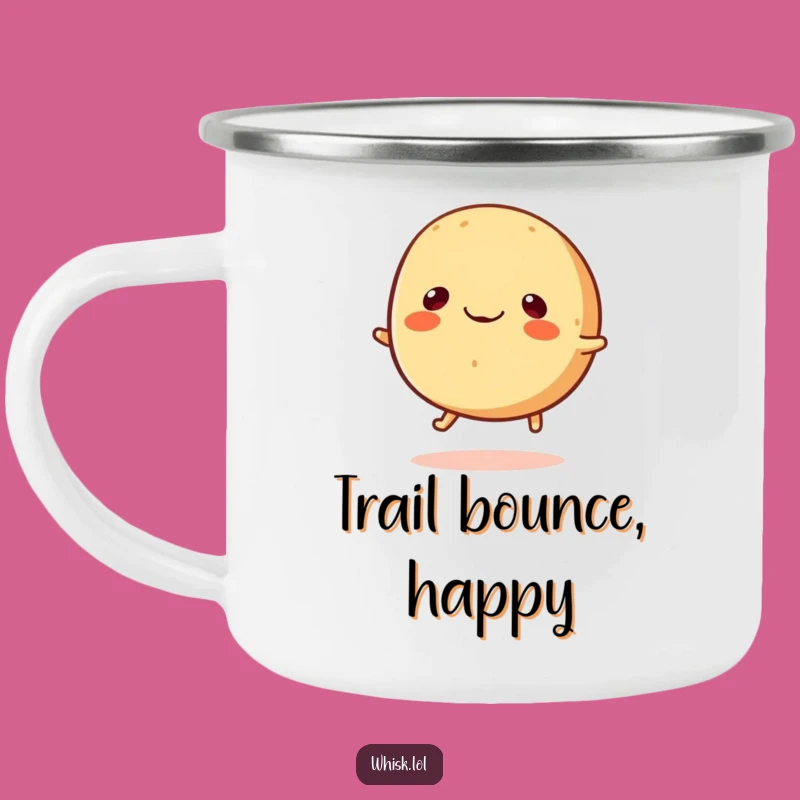 Funny Bouncing Bread Roll Camping Mug - Happy Carb Outdoors, Perfect Gift!