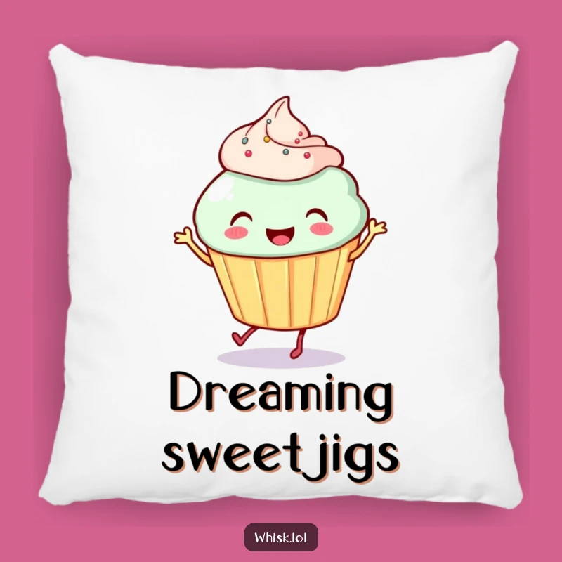 Cozy Funny Cupcake Pillow: Soft & Snuggly Dancing Cupcake Accent, Perfect Funny Gift