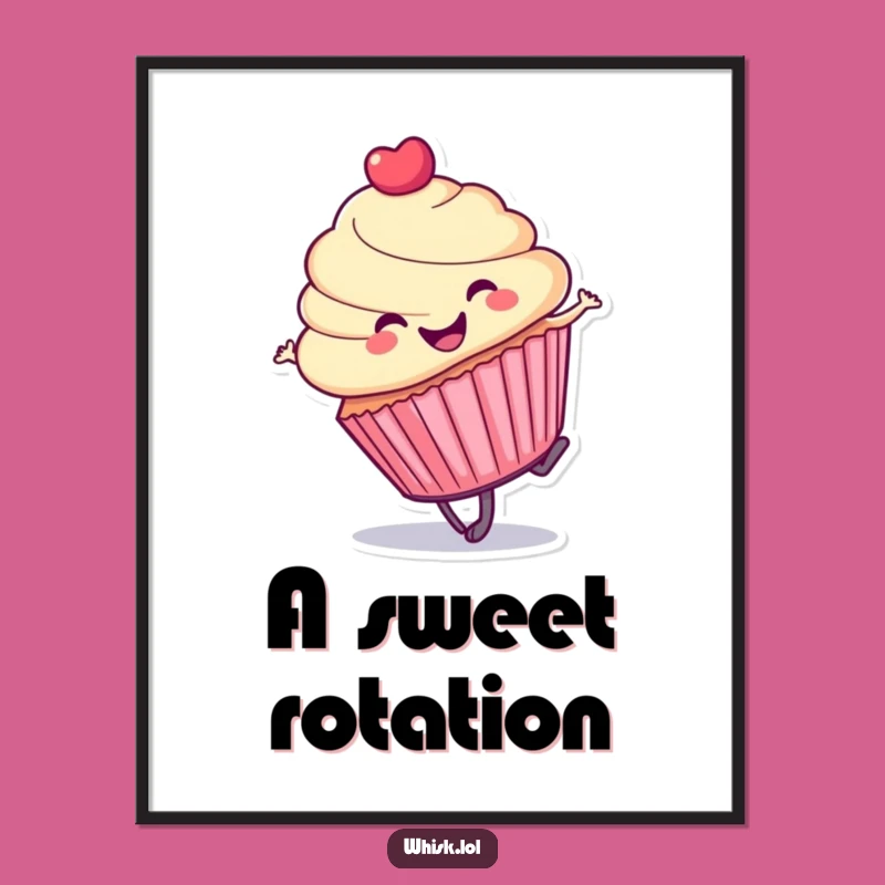 Funny Cupcake Cartwheel Digital Art: Instant Cheer for Your Walls