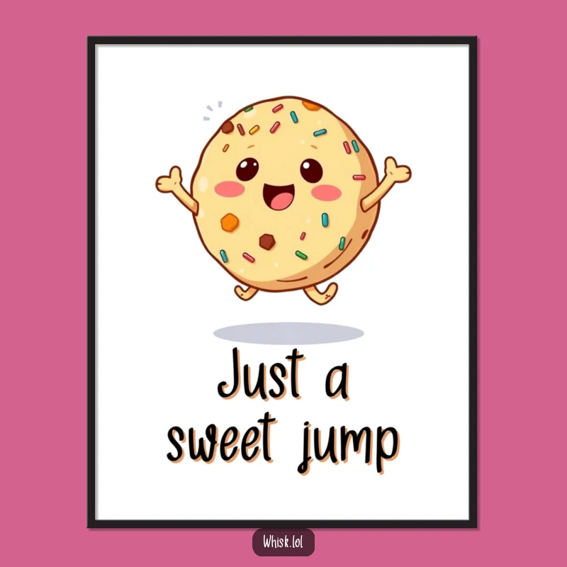Funny Bouncing Cookie Digital Art - Instant Sprinkles of Joyful Decor, Unique Funny Gift