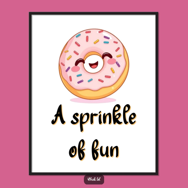 Funny Wiggling Donut Poster: Decorate with Delightful Sprinkles, Perfect Funny Art Gift!
