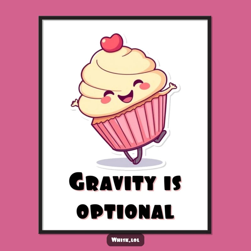 Funny Cupcake Cartwheel Poster: Add Joyful Fun to Walls