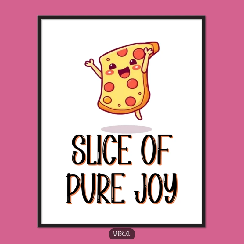 Funny Pizza Somersault Poster - Cheesy Wall Art for Pizza Lovers, Hilarious Funny Gift