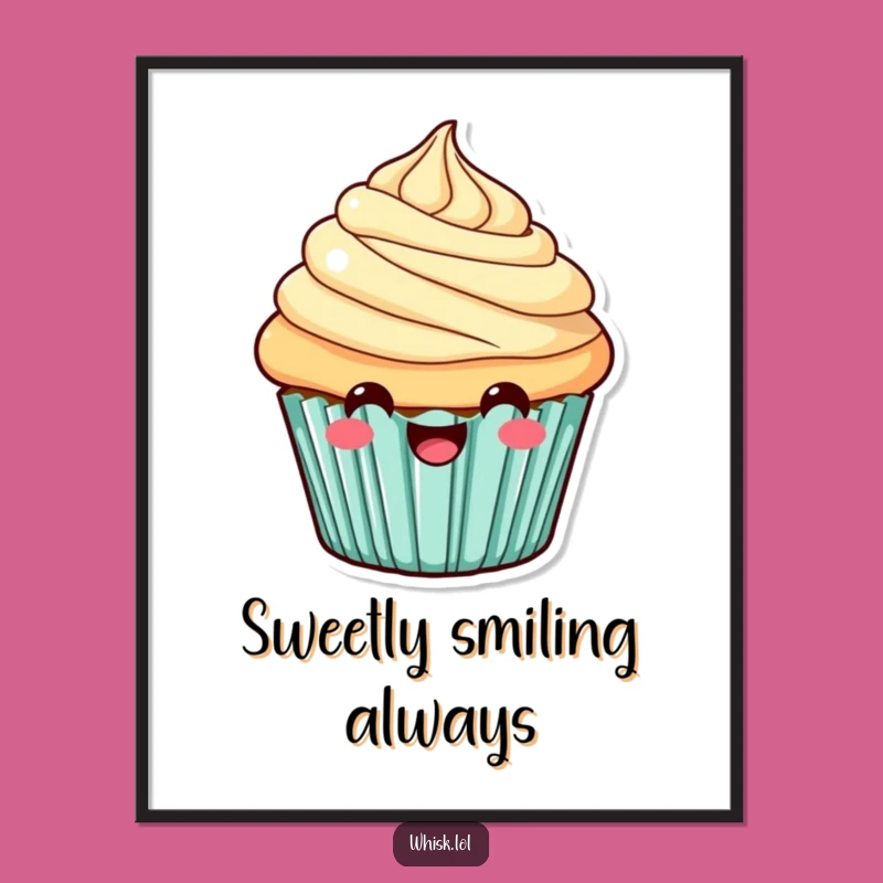 Funny Cheerful Cupcake Poster: Brighten Your Walls with this Deliciously Funny Art, Great Gift!