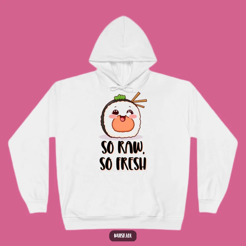 Cozy Funny Grinning Sushi Hoodie: Stay Warm and Stylish, Ideal Funny Gift!