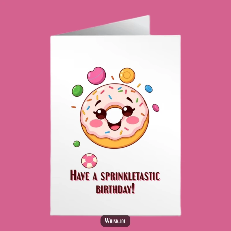 Free Printable Donut Birthday Card: Juggling Joy, Funny Downloadable Gift!