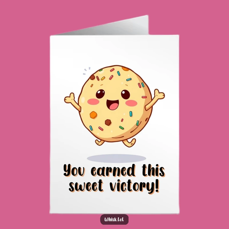 Free Printable Congrats Card: Bouncing Cookie, Leap for Joy Downloadable Gift
