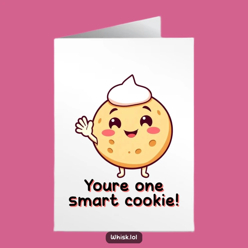 Free Printable Cookie Congrats Card: Waving Success, Humorous Downloadable Gift!