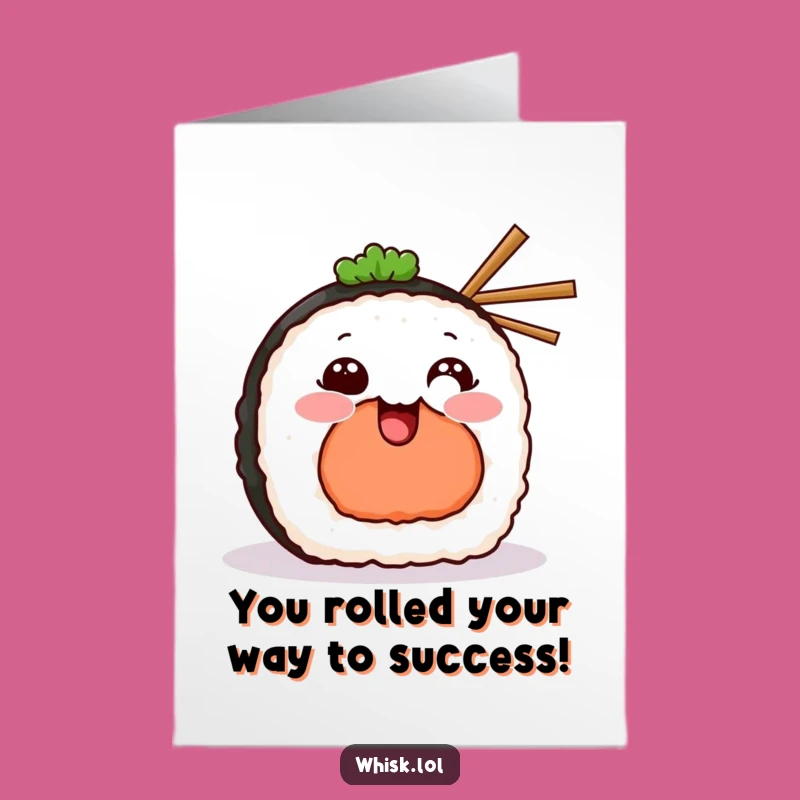 Free Printable Sushi Congrats Card: Funny Chopstick Downloadable for Wins