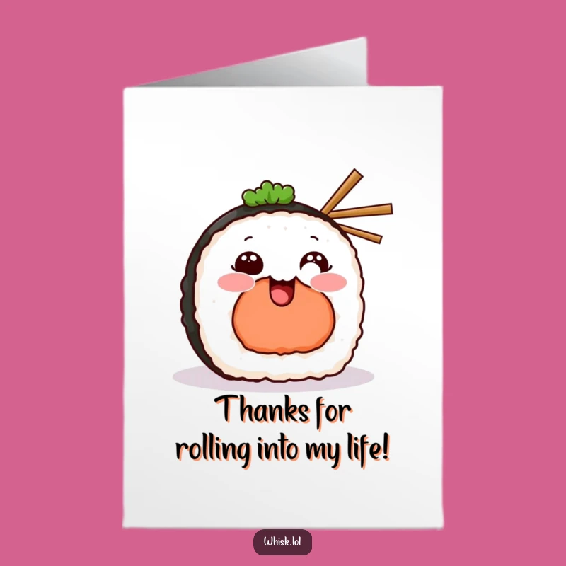 Free Printable Sushi Thank You Card: Humorous Chopstick Downloadable Gift
